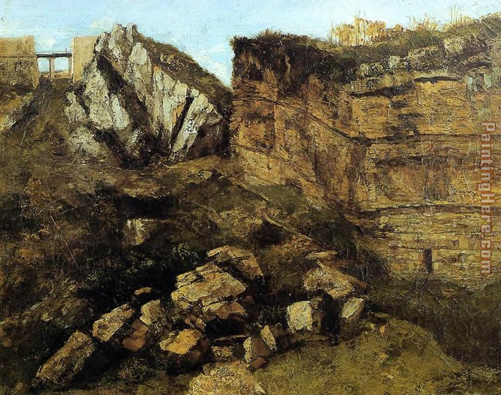 Crumbling Rocks painting - Gustave Courbet Crumbling Rocks art painting